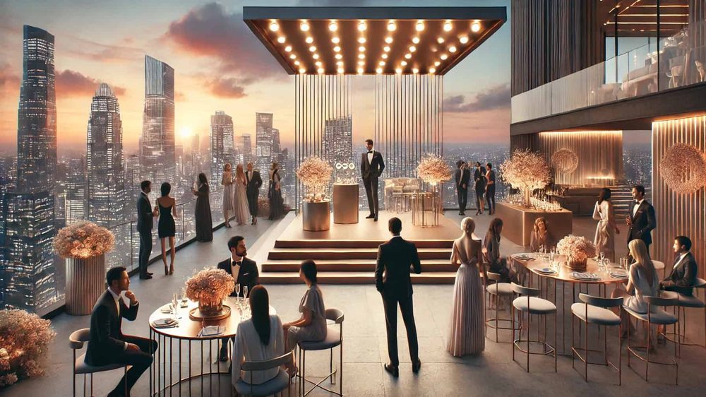 Un rooftop dressé pour un événement